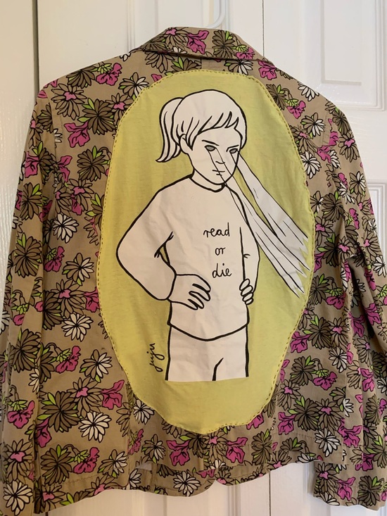 Liz Claiborne Jackets & Blazers - Liz Claiborne altered Floral Jean Jacket with Yellow Back Panel